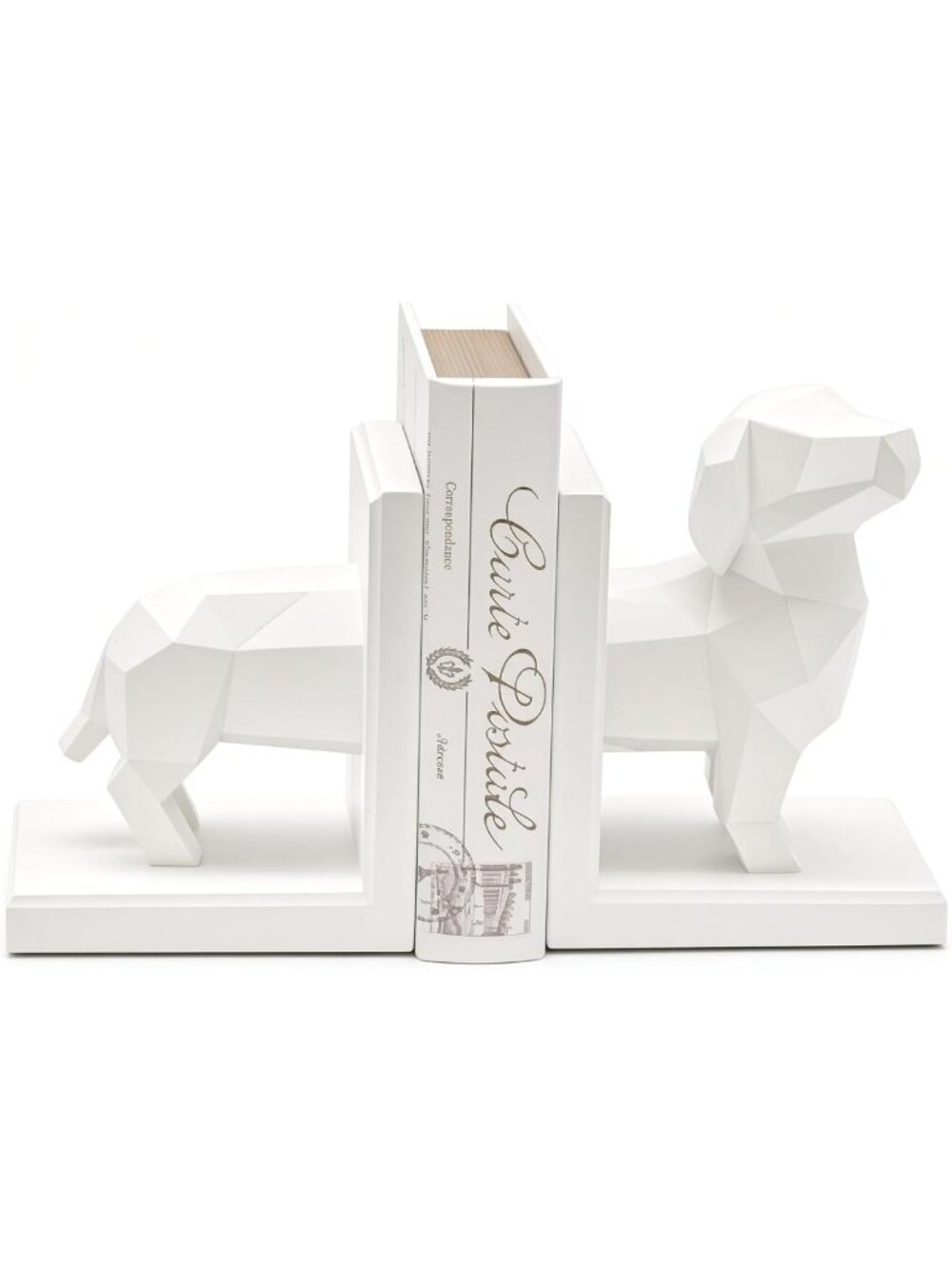 Dachshund Decorative Bookends - Unique Origami Style, Modern Home Decor, Dog
